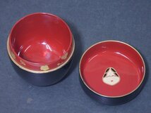 ★中村湖彩【お多福蒔絵中棗　共箱】木製漆器　直径6.7×高さ7cm　茶道具 茶器　2月 節分　鬼は外、福は内！_画像5