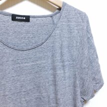 s598　zucca　ズッカ　グレー　半袖　Tシャツ　カットソー　M　【メ便】_画像3