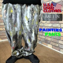 RE1-012【Painting Pants】USA古着【BALLIN】ペンキ汚れ ワイド ボロパンツ【W38 メンズ XL】ペインターパンツ ワーク ダボパン VINTAGE_画像1