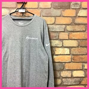 ME11-961★人気★【NIKE ナイキ 】ワンポイント 刺繍ロゴ ロンT グレー【メンズ L】長袖Tシャツ 企業物 ビンテージ アメカジ ストリートの画像6