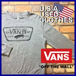 ME11-715★アメリカ買付商品★【VANS バンズ】ライトウェイト スウェットシャツ【S】グレー スケーター 音楽 サーフ USA古着 スケボー