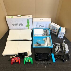 【ジャンク品】3-16 Nintendo 任天堂 Wii WiiU Wiifit 本体 コントローラー ゲームソフト コード 周辺機器 おまとめ 動作未確認
