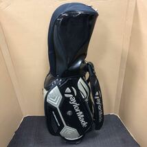 【中古品】3-125 TaylorMade テーラーメイド キャディバッグ ゴルフバッグ 黒_画像1