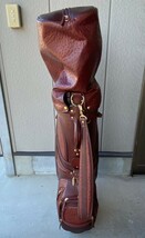 本間ゴルフ HONMA ホンマ BROWN キャディバッグ CADDY BAG ゴルフバッグ CLASSIC クラッシック モデル 希少 カートバッグ オーストリッチ_画像4