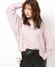 ほぼ新品＊佐田真由美さん着 BARNYARDSTORM シルクストライプシャツ_画像2