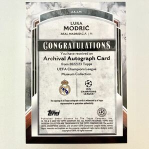 【50枚限定】モドリッチ 2022-23 Topps Museum UEFA Luka Modric Archival Gold Auto Autograph Real Madrid soccer 直筆サインの画像2