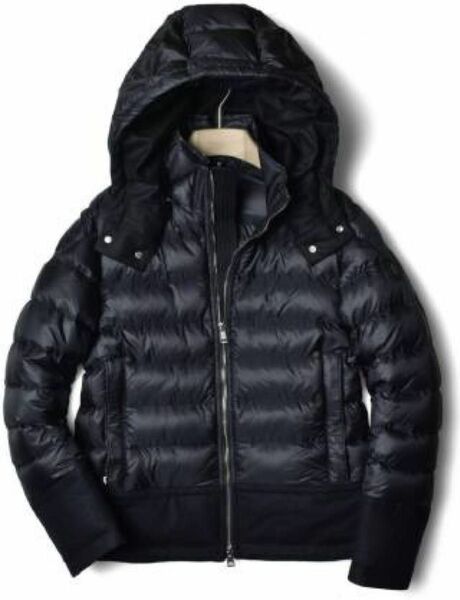 21万【MONCLER モンクレール】◆現行DISTタグ◆ナイロンメフランネルのコンビ2WAYフードダウン◆RIOM(リオム) 2