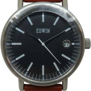 ●新品●EDWIN 腕時計 メンズ Men's Watch アナログ ラウンド 革 ダイヤルウォッチ 防水 5気圧 EPIC ブラウン EW1G001L0024 並行輸入品