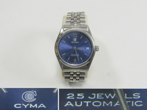 ##CYMA Cima men's wristwatch 006 25 stone blue face self-winding watch 1060851 belt attaching ##