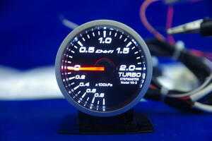 希少 廃盤 Defi ホワイト レーサーゲージ メーター 52mm ブースト計 デフィ White Racer Gauge 単体駆動モデル ターボ計 BOOST DF6506