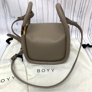 s001 F3 保管品 BOYY ボーイ ハンドバッグ 2wayショルダーバック マグネット蓋タイプ チャコールカラー シンプル レザー