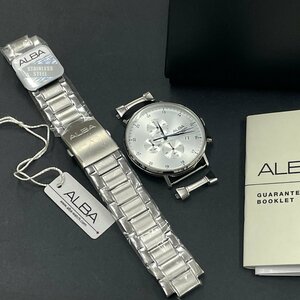 m002 D2(60)1円～ 未使用保管品 SEIKO セイコー ALBA アルバ VD57-X139 デイト クロノグラフ 稼働品 腕時計 メンズ