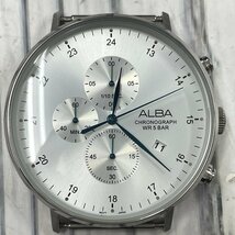 m002 D2(60)1円～ 未使用保管品 SEIKO セイコー ALBA アルバ VD57-X139 デイト クロノグラフ 稼働品 腕時計 メンズ_画像2