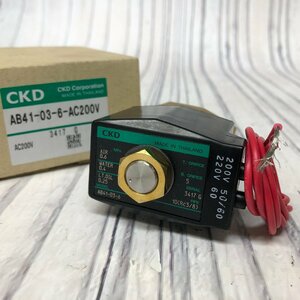 m001 E(30) 1. 送料520円 未使用 CKD 直動式2ポート弁 通電時開形 AB41-03-6-AC200V マルチレックスバルブ