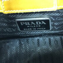 m001 F(60) PRADA プラダ ワンショルダーバッグ アシンメトリー エナメル イエロー パーティ ASIMMET_画像8