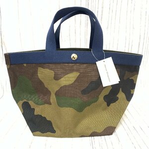 s001 O4 A.保管品 新品未使用 エルベシャプリエ Herve Chapelier 舟形 トートバッグ 707WS-4919N CAMO/NAVY カモフラ柄