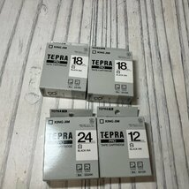 m001 E KING JIM キングジム TEPRA PRO TAPE CARTRIDGE テプラ テープカートリッジ 18mm×2 12mm×1 24mm×1 4点 まとめ 未使用_画像1