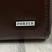 m002 H4(30) PORTER ポーター 長財布 ラウンドジップ 革 レザー ウォレット 小銭入れ付き 茶 ブラウン_画像2