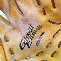 m002 D3(80) MIZUNO 野球グローブ ミズノ Global Elite グローバルエリート GA 外野手用 グラブ ブラウン 右投げ 中古品_画像9