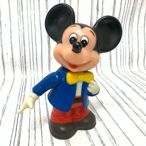 s001 A2 保管品 ミッキーマウス貯金箱 ディズニー ソフトビニール 高さ約16㎝ 昭和レトロ ビンテージ コレクション ソフビ 人形　