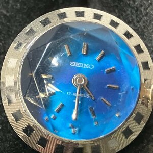 m001 T3 SEIKO セイコー 11-0290 リングウォッチ リング 時計 手巻き ブルー文字盤 カットガラス 動作品