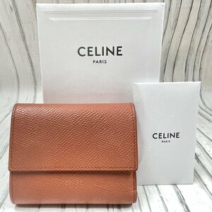 m002 mise(60) CELINE セリーヌ スモール トリフォールドウォレット 10B573BEL.18TA 三つ折り 財布 コンパクト 革 レザー