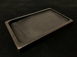 m001 E(60) 大型硯 小豆色 赤間硯? 書道具 23×14×2.5cm