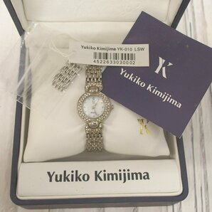 f002 Z2 ユキコキミジマ Yukiko Kimijima YK-010LSW レディース腕時計 ダイアモンド シェル文字盤 3針 電池切れ ケース入りの画像9