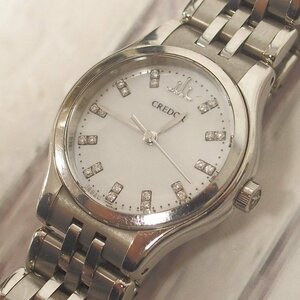 f002 Z5 5 【SEIKO】セイコー クレドール シグノ 4J81-0AW0 22Pダイヤ クォーツ レディース ジャンク