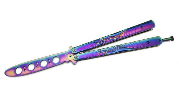 MTech USA 刃無しバタフライナイフ 練習用 スプリングラッチ搭載 トレーニングナイフ MT-1166RB