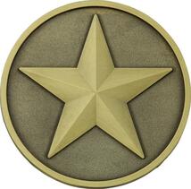 星のメダル　真鍮製　メダリオン　直径約7.3cm_画像1