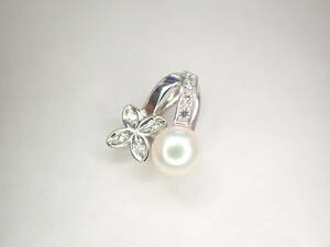 6/ beautiful goods Mikimoto K18(WG) pearl pearl approximately 5.5.. pendant top ②