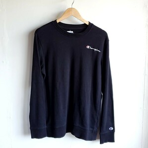 B91◆チャンピオン CHAMPION プルオーバー 薄手スウェット sizeM 黒 ブラック 中古 USED 古着