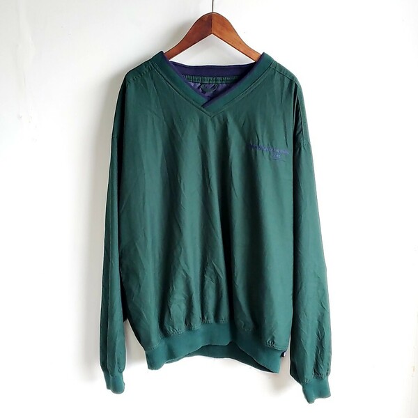 B82◆LA LOVING 長袖 ウォームアッププルオーバー sizeM 緑 グリーン 企業ロゴ プルオーバー 中古 USED 古着