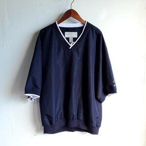 B76◆CUTTER&BUCK 半袖 ウォームアッププルオーバー sizeM 黒 ブラック Vネック プルオーバー 中古 USED 古着