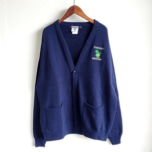 D3◆90s00s JERZEES 長袖 スウェット カーディガン sizeM？ 紺 ネイビー VISTANA RESORT トレーナー 中古 USED 古着