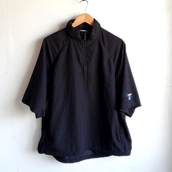 B95◆PGAツアー Nationwide Tour 半袖 ウォームアッププルオーバー sizeM 黒 ブラック ハーフジップ プルオーバー 中古 USED 古着