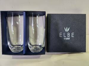 □[未使用品]ELBE crystal エルベ 品番 25180/350/2P クリスタル タンブラーグラス 2客 箱付 クリスタルグラス エルベクリスタル ペア