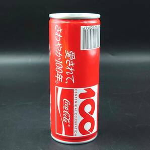 ★ 【当時物 希少】 コカコーラ スチール缶 250ml 開封済み プルタブ 100周年記念缶 COCA-COLA 1986年製造 ★の画像3