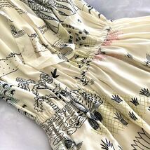 2017.18 SS 国内極美品■Valentino/ヴァレンティノ ワンピース・ドレス/Floral・水辺 ヤシの木 シルク100% ギャザー S/春夏_画像4