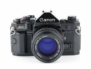 05453cmrk Canon A-1 + New FD 50mm F1.4 MF一眼レフ フイルムカメラ 標準レンズ