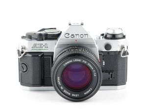 05478cmrk Canon AE-1P PROGRAM + New FD 50mm F1.4 MF一眼レフ フイルムカメラ 標準レンズ