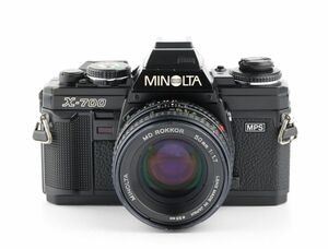06022cmrk MINOLTA New X-700 + MD ROKKOR 50mm F1.7 MF一眼レフカメラ 標準レンズ MDマウント