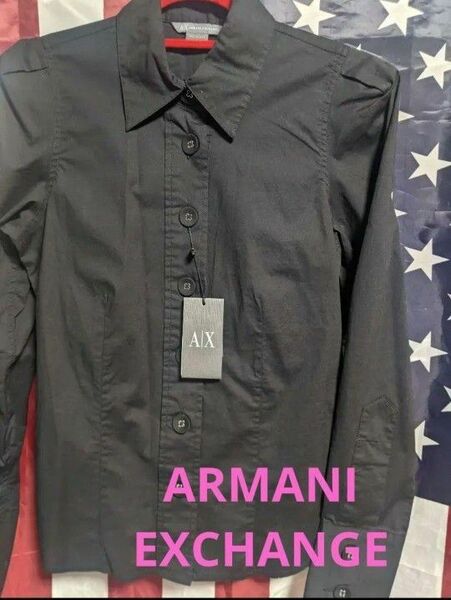 ☆USA☆ARMANI EXCHANGEデザインストレッチシャツ☆未使用タグ付☆