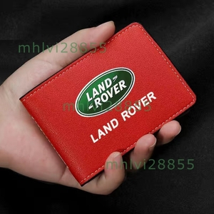 ★ランドローバー LANDROVER★レッド★カードケース 免許入れ PUレザー 身分証ケース カード収納 薄型 パスケース カード入れ