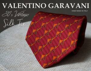 80s ヴィンテージ イタリー製 ヴァレンティノ・ガラヴァーニ Valentino garavani 絹 シルク ネクタイ ブレード幅 9.9cm