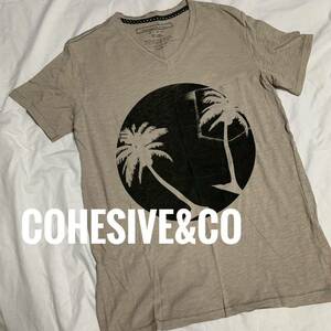 タグなし未使用 セレクトショップ購入 COHESIVE&CO Vネック ポケット カットソー ヤシの木 ポケT 半袖 Tシャツ サーフ サーファー Safari