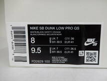 NIKE SB ×Tightbooth　DUNK　LOW　PRO　QS　サイズ26.0ｃｍ　FD2629-100　白/黒　ナイキ×タイトブース　ダンクロー_画像9