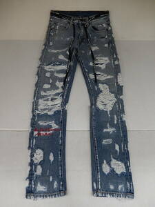 OFF-WHITE　18AW　Slim　Back　Dart　Jeans　サイズ28　OMYA011E18386020　ダメージ加工 デニムパンツ