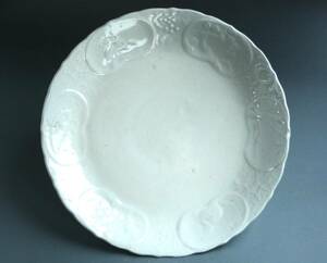 # тканый # старый Kutani белый фарфор .. 7 размер тарелка (. рука * ho tsu) поиск старый Imari первый период Imari 